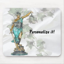 Lady Justice on Satin and Ivy Mousemat