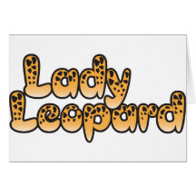 lady leopard greeting cards