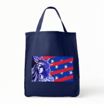 Lady Liberty in Patriotic Colours Products Canvas Bags