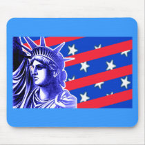 Lady Liberty in Patriotic Colours Products Mousepad