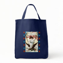 Lady Liberty with Eagle and Stars Tshirt Bags