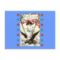 Lady Liberty with Eagle and Stars Tshirt Post Card
