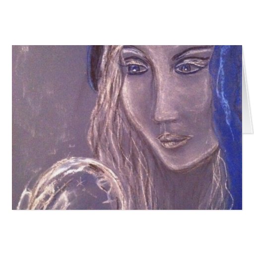 Lady looking into crystal ball card