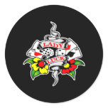 Lady Luck Gambling Black stickers