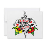 Lady Luck Tattoo invitations