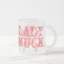 lady muck frosted glass mug