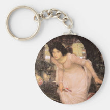 Lady of Shalott Looking into a Mirror Key Chain