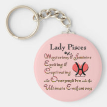 Lady Pisces Zodiac Keychain