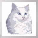 Lady Princess Cat Watercolor posters