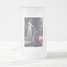 Lady queen knighting knight antique painting coffee mug