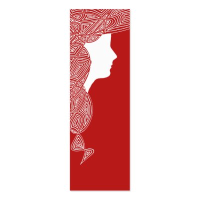 Lady Red Mini Bookmarks Business Cards by scribbleprints