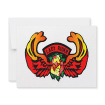 Lady Rider Rose & Wings Personalized Invites