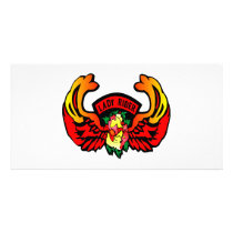 Lady Rider Rose & Wings Photo Greeting Card