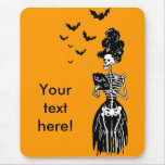 Lady Skelly with Bats Mousepads