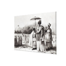 Lady taking child to Baptism Gallery Wrapped Canvas