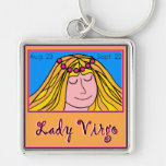 Lady Virgo Large Square Keychain