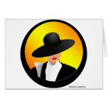 Lady w Hat in Circle Card