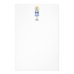 Lady with a Hot Dish of Food. In Blue. stationery