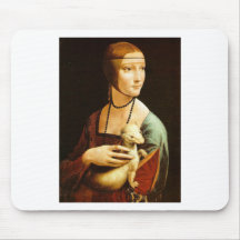 Lady with an Ermine by Leonardo Da Vinci c. 1490 Mouse Pad