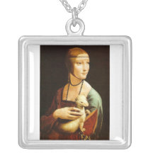 Lady with an Ermine by Leonardo Da Vinci c. 1490 Custom Jewelry