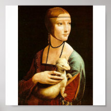 Lady with an Ermine by Leonardo Da Vinci c. 1490 Posters