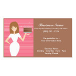 Lady with BDay Cake Business Cards business cards