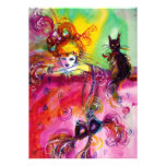LADY WITH BLACK CAT Sweet 16 Masquerade Ball Custom Invites
