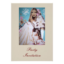 Lady with Cat Invitation