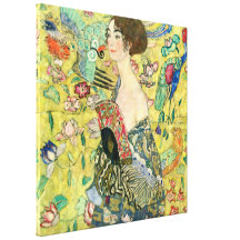 Lady with Fan - Gustav Klimt Gallery Wrap Canvas
