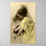Lady With Flowers Ephemeral Poster