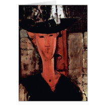 Lady With Hat by Amedeo Modigliani Greeting Card