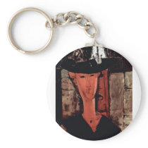 Lady With Hat by Amedeo Modigliani Keychains