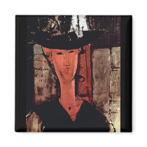 Lady With Hat by Amedeo Modigliani Fridge Magnets