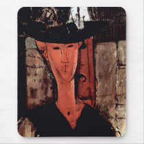 Lady With Hat by Amedeo Modigliani Mouse Pads
