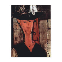 Lady With Hat by Amedeo Modigliani Post Card