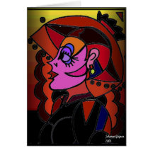Lady with Hat Greeting Card