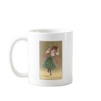 Lady with Mistletoe Dress Vintage Christmas Mug
