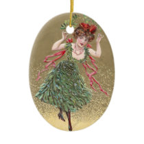 Lady with Mistletoe Dress Vintage Christmas Christmas Ornaments
