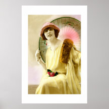 Lady with parasol print