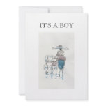 Lady With Pram It's A Boy Card invitations