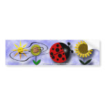 Ladybug and Flowers bumper stickers