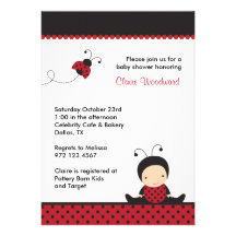 Ladybug Baby Shower Invitations