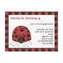 Ladybug • Birthday Invitation postcards