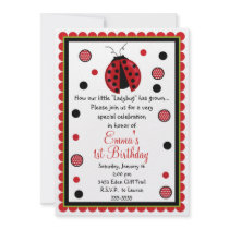 Ladybug Birthday Invitations