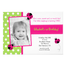 Ladybug BIrthday Party Invitations