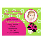 Ladybug Custom Photo Birthday Party Invitations