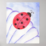 Ladybug Daisy Art Poster Print