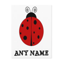 LADYBUG design customised POSTCARD with ANY NAME