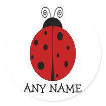LADYBUG design customised STICKER with ANY NAME
