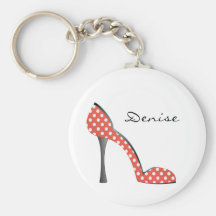 Ladybug Dot Shoe Keychains